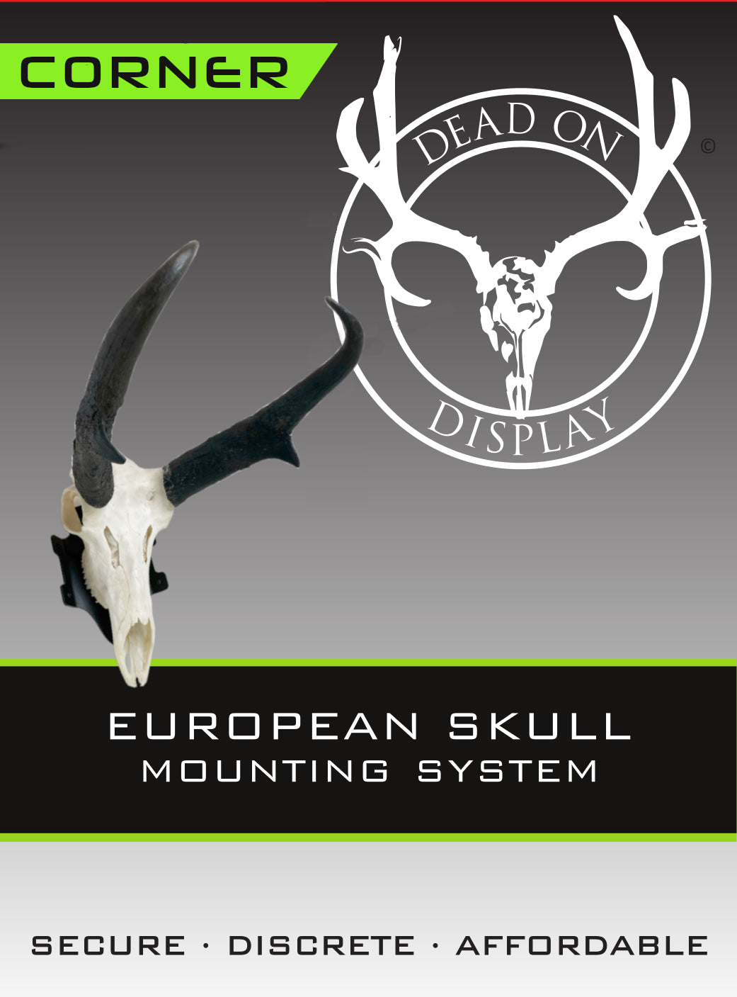 Dead On Display European skull mount hanger installation instructions and packaging with product details