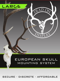 Dead On Display European skull mount hanger LARGE size product packaging with specifications for elk and moose